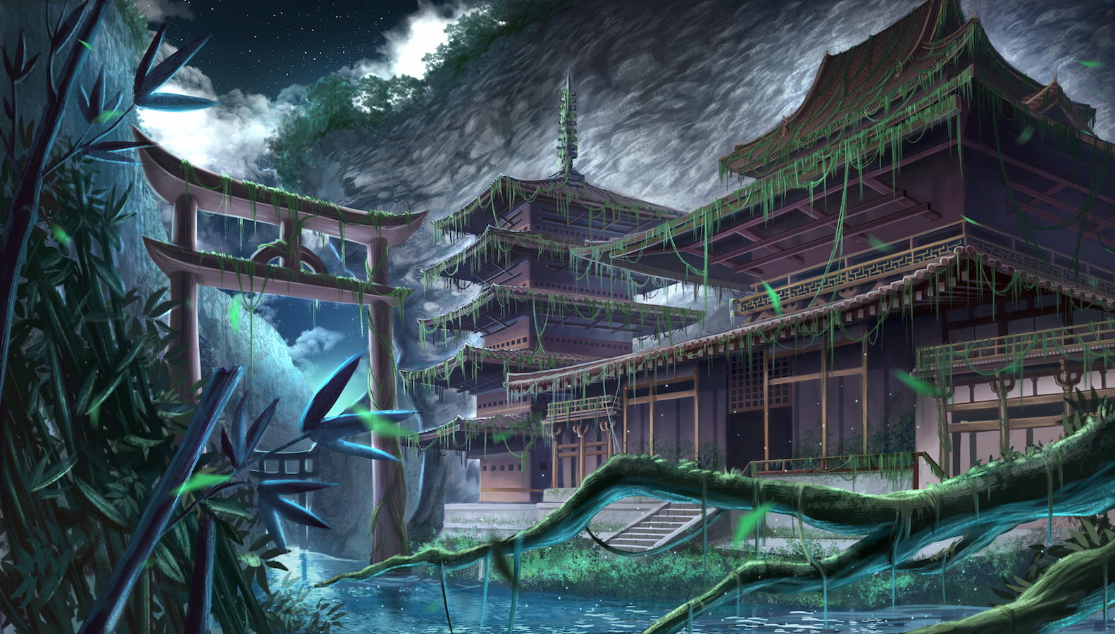 Nestled deeply in a hidden ravine far inside the Shinomen Mori, the temple waited. It was a memory of a time before man, before even the Naga, and no one had disturbed it for untold thousands of years… until now.